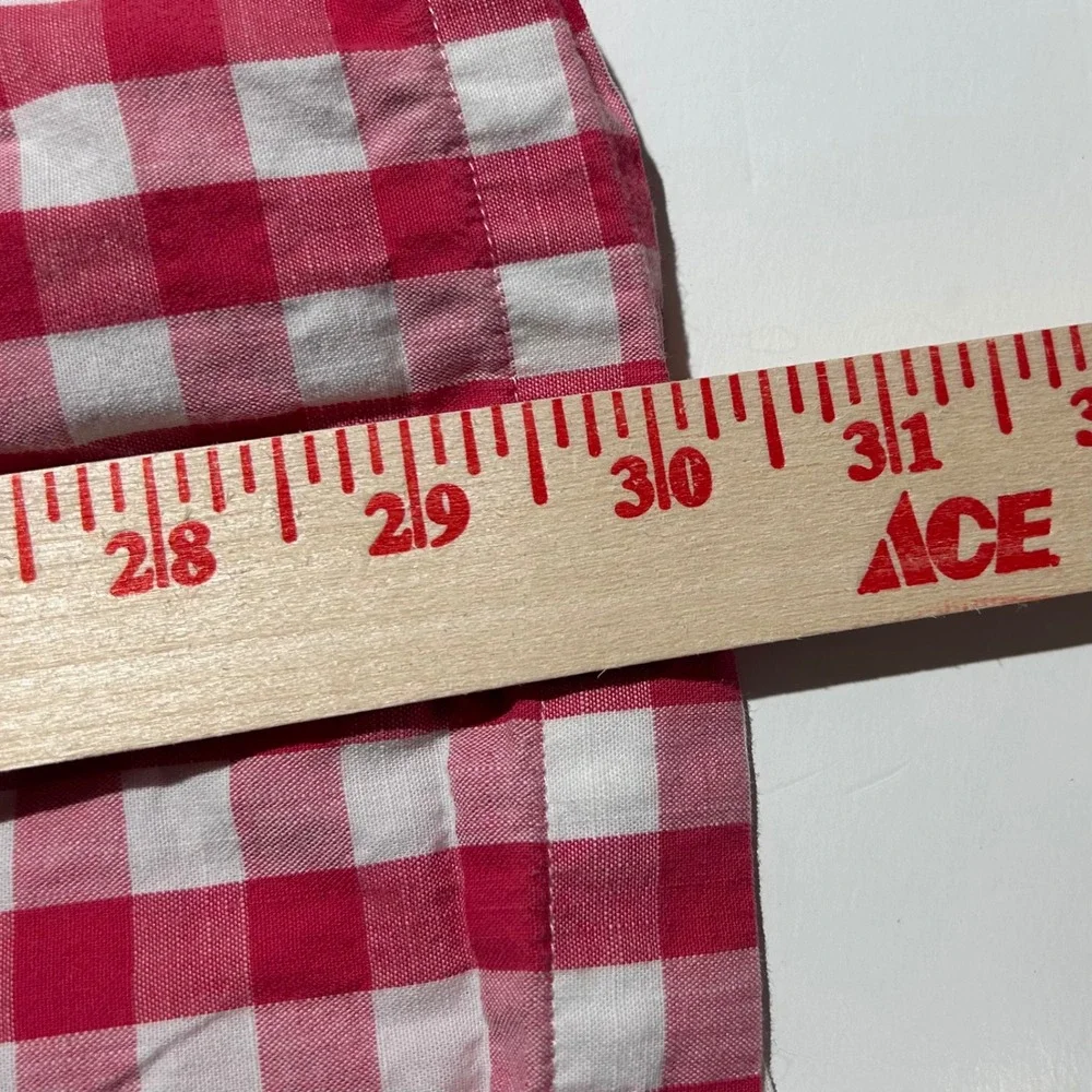 Polo Ralph Lauren XL Vintage Loop Collar Shirt Red Gingham Plaid Cotton Mens